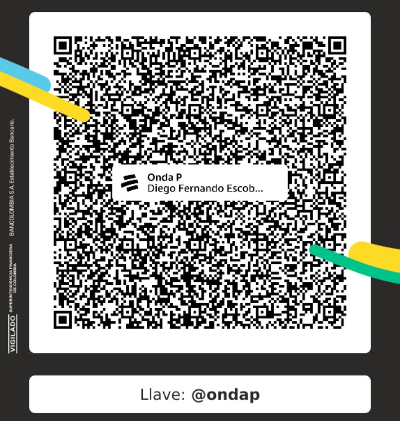 Código QR de Bre-B para apoyar a Onda P desde cualquier banco o billetera de Colombia.